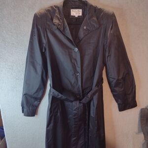 Weather Wise Styled by Betsy B. Women's Black Trench Coat 11/12 Medium Size